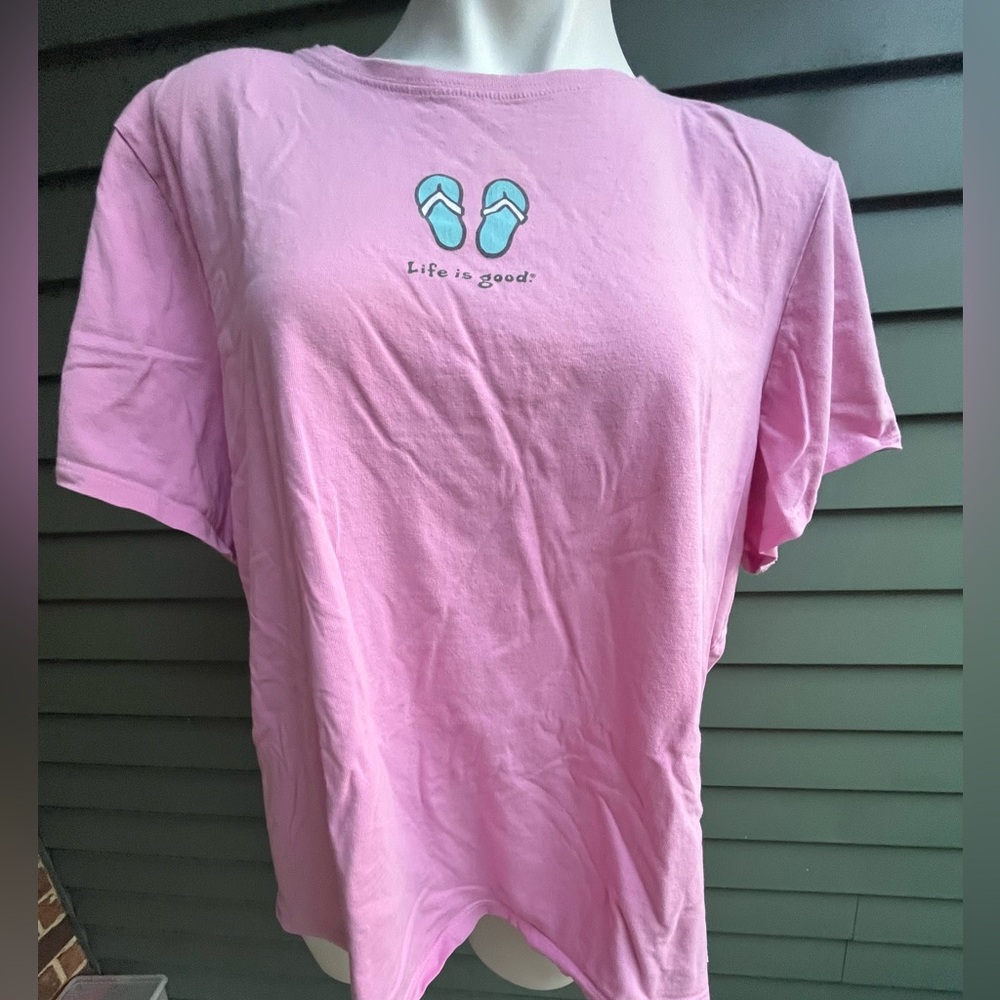 Life Is Good 100% Cotton Pink Women's T-Shirt